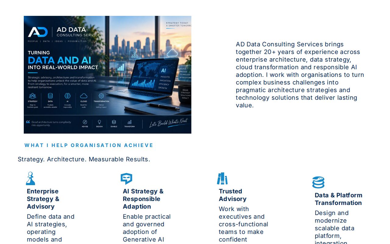 AD Data Consulting Services | Enterprise Data, AI & Architecture
